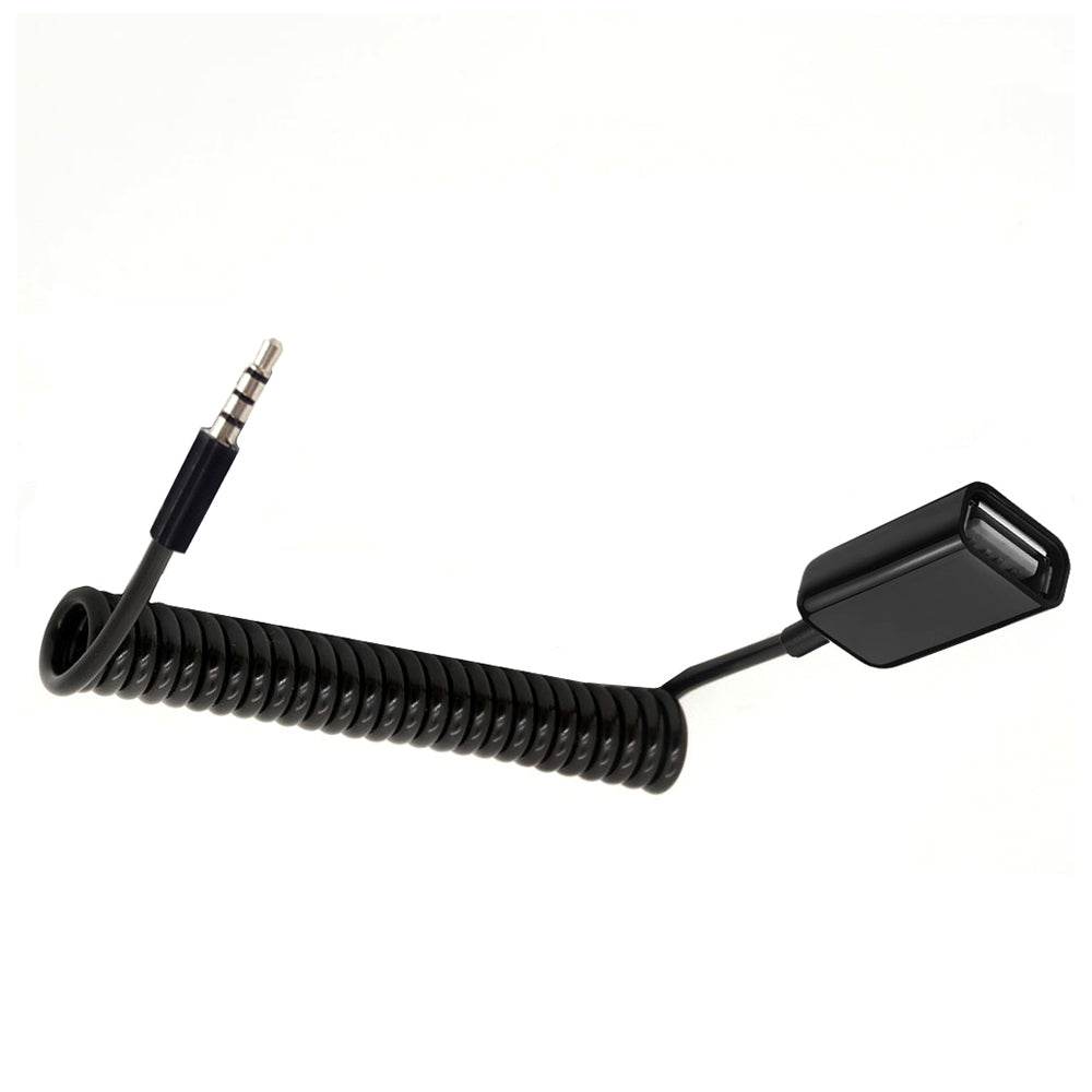 1m 3.5mm Male to USB2.0 Female Audio Adapter Spring Cable Data Transfer Charging OTG Cord 1m 3.5mm Male to USB2.0 Female Audio Adapter Spring Cable Data Transfer Charging OTG Cord
